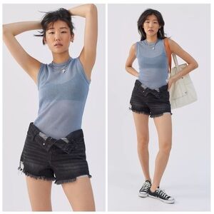 BDG Foldover V-Front Denim Shorts